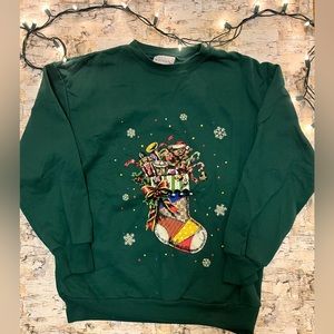 Christmas Holiday Sweatshirt Sweater Medium, Green